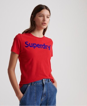 Superdry Flock Női Pólók Piros | SDNYJ8273